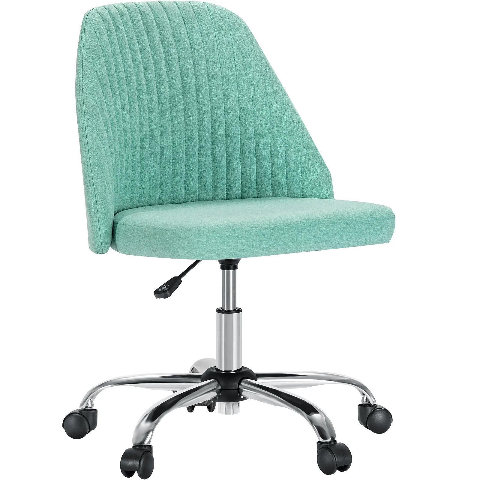 Armless Vanity Swivel Chair with Modern Fabric