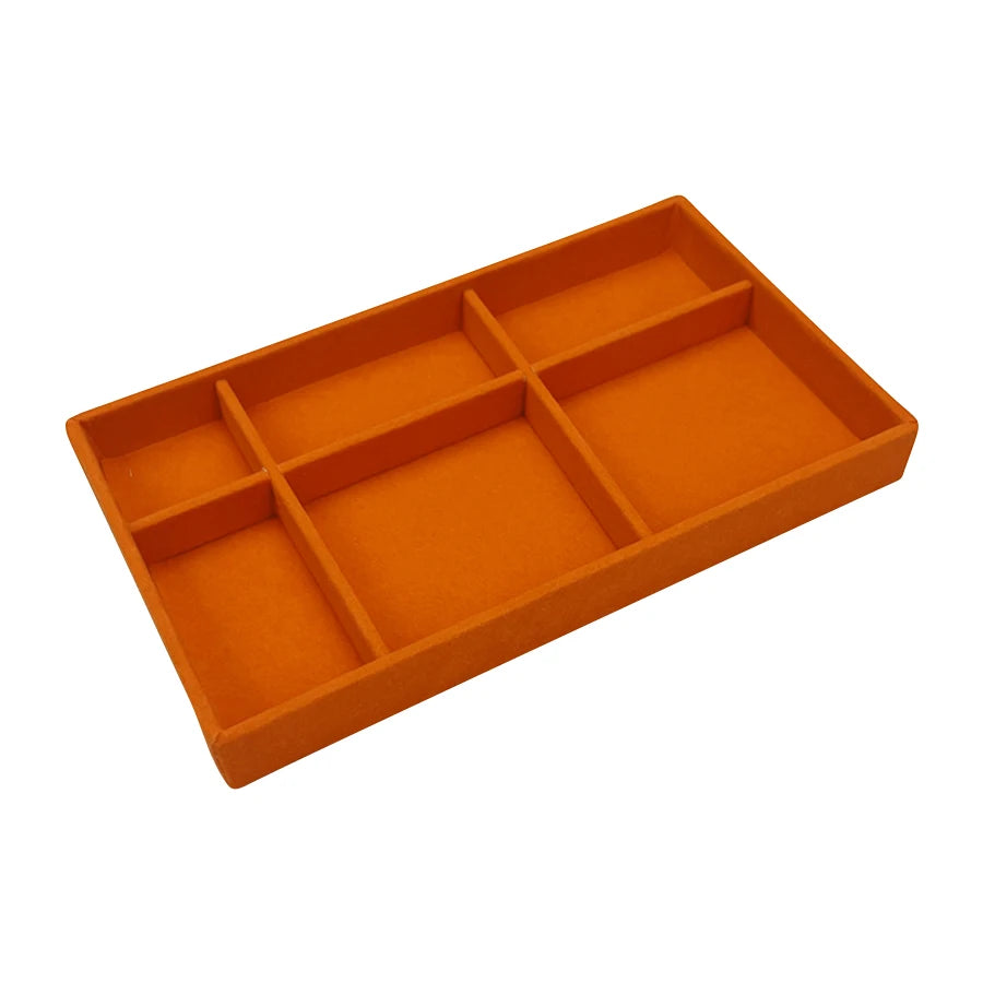 Luxury Velvet Drawer Organizer Tray [Orange]