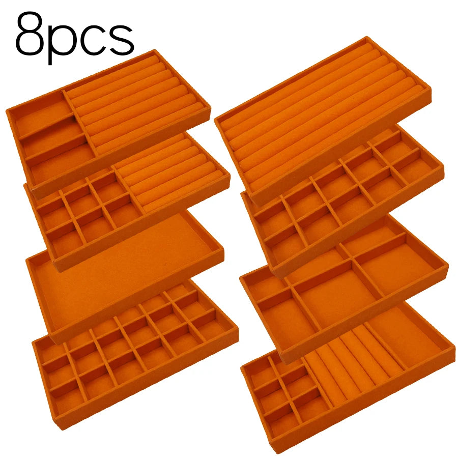 Jewelry Box Display Tray Set | Drawer Organizer | 8,10 Pcs