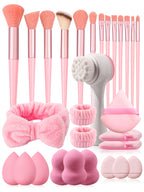 Makeup Brush Set With Sponge Set, Face Wash Brush, Head-Band & Wrist-Band
