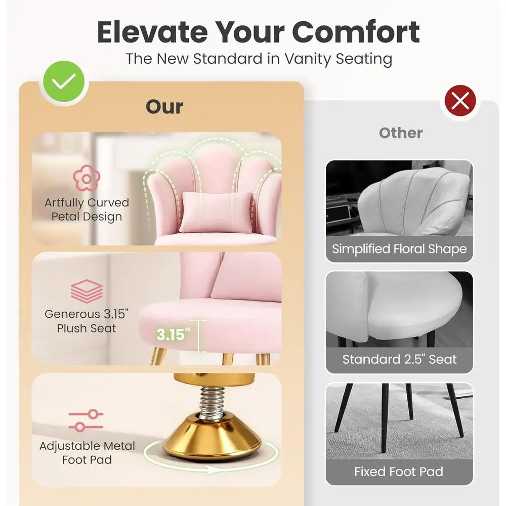 Petal Vanity Chair with Backrest