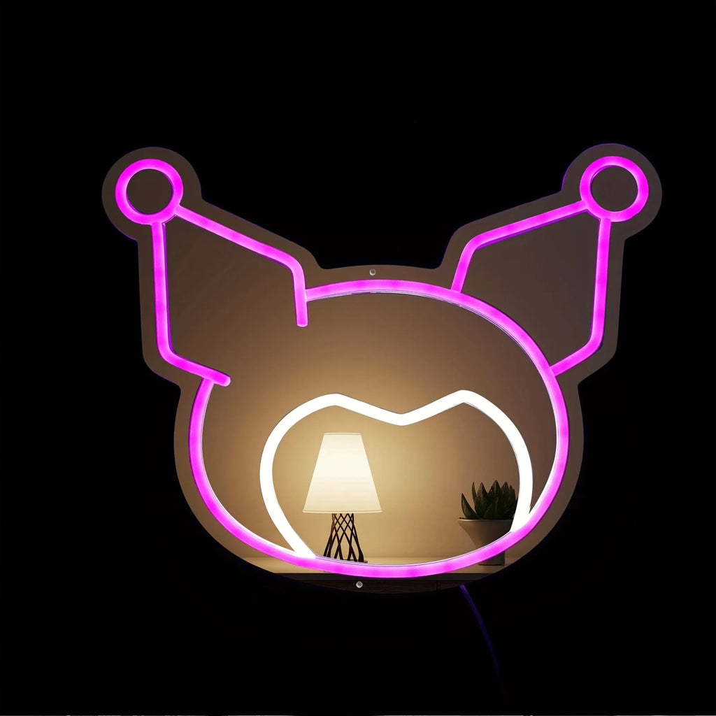Kuromi Neon Light Makeup Mirror