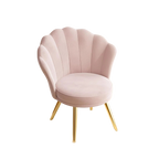 Vanity Chair with Gold Legs -  Light Pink