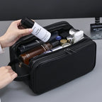 Large Multi Pocket Pure Leather Makeup Pouch