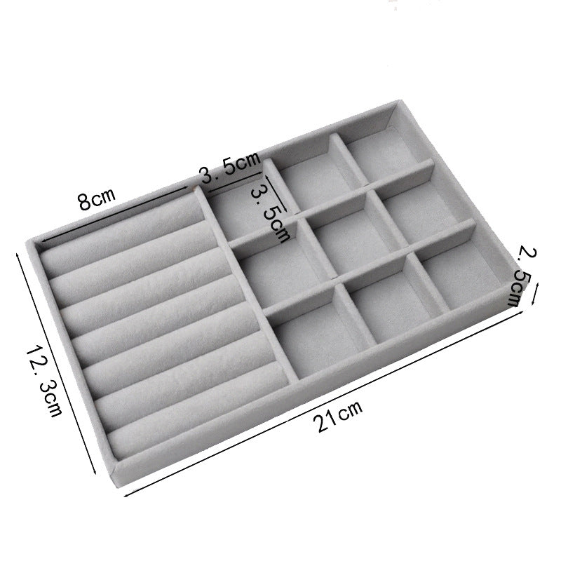 Luxury Velvet Drawer Organizer Tray [Gray]