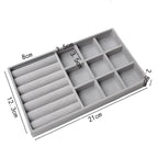 Luxury Velvet Drawer Organizer Tray [Gray]
