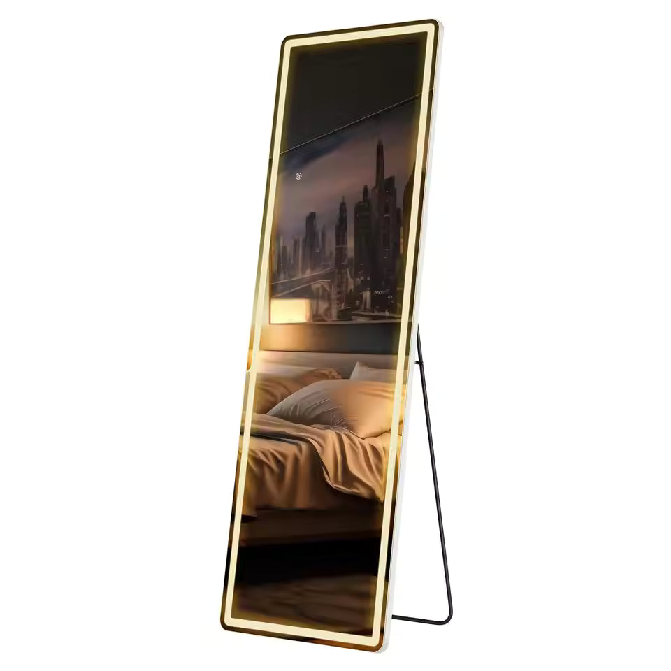 Rectangular Full-Length LED Mirror with Aluminum Frame [Size: 21"x 64"]