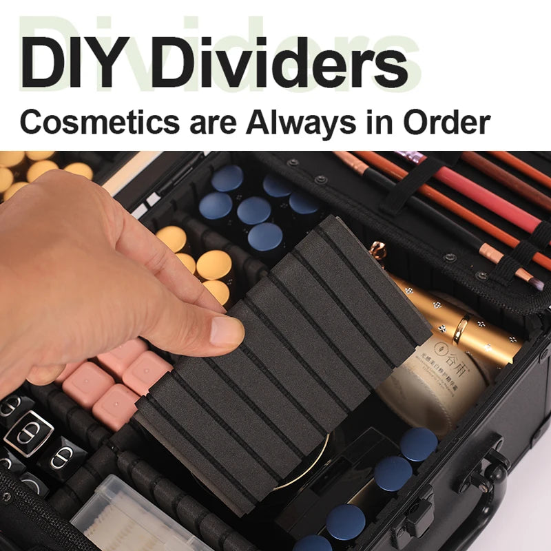 Portable Makeup Hard Case With Adjustable LED light Mirror