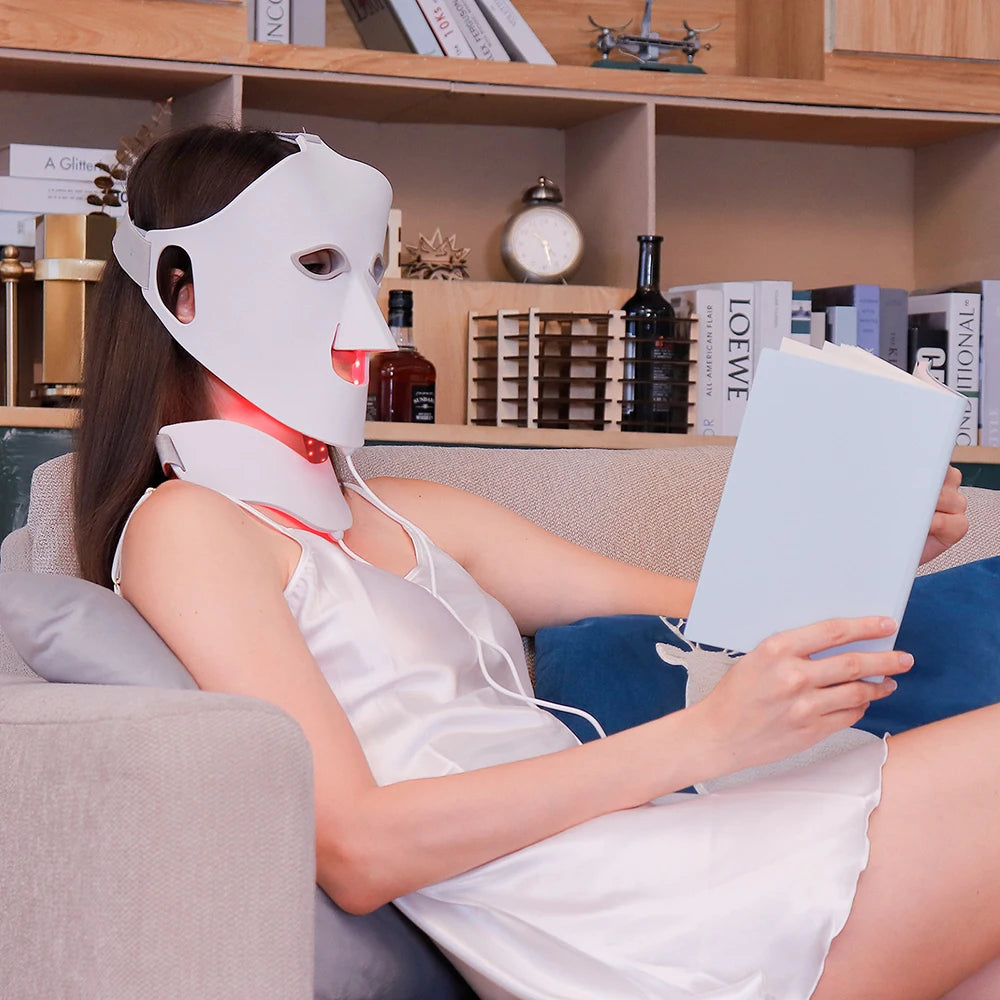 LED Light Therapy Face & Neck Mask with 7 Colors