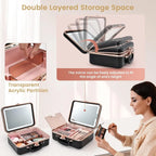12" Travel Makeup Case With LED Mirror