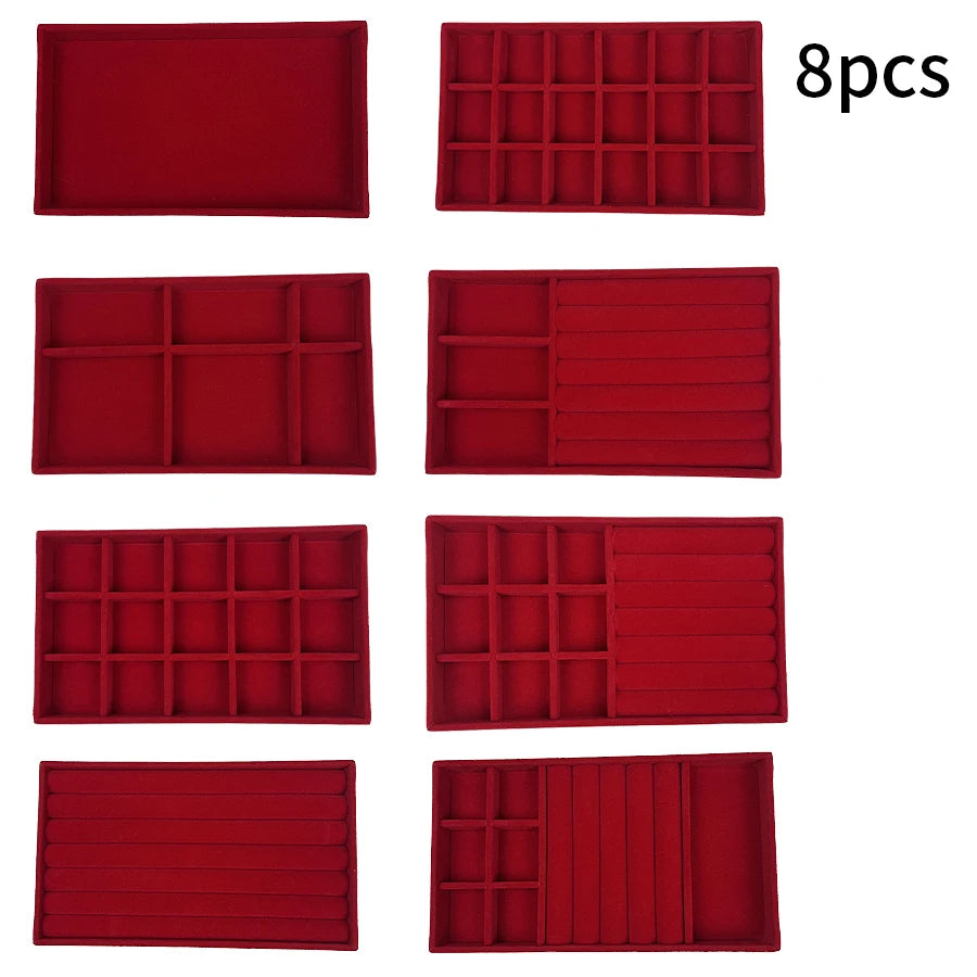 Jewelry Box Display Tray Set | Drawer Organizer | 8,10 Pcs