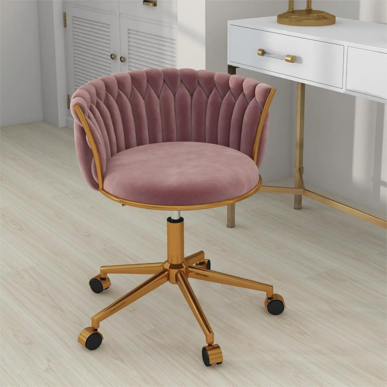 Vanity Chair With Gold Base