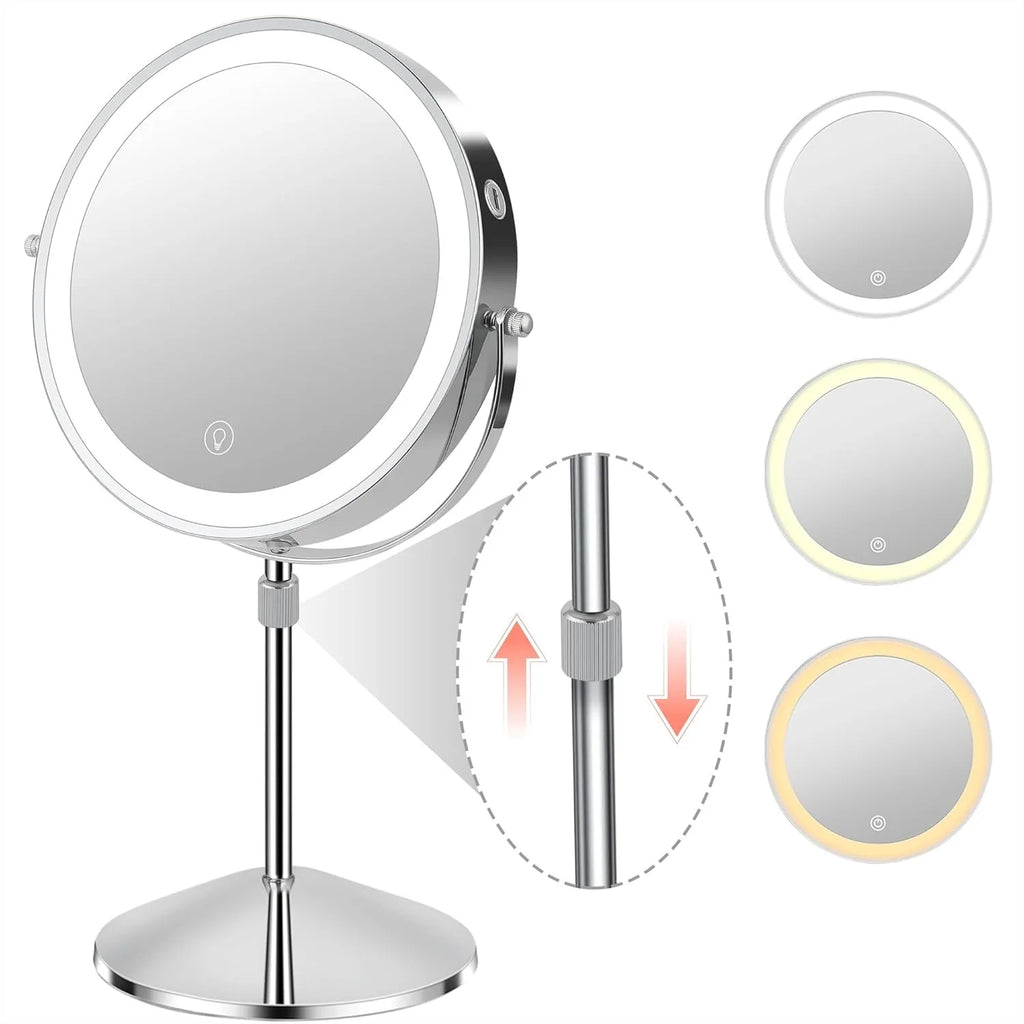 Rechargeable Double-Sided Makeup Mirror - 8 Inches