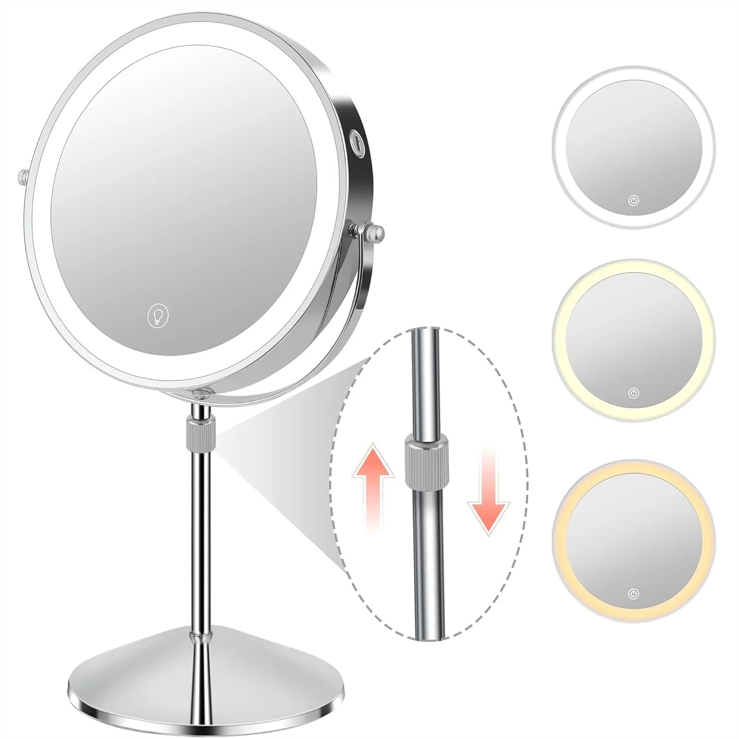 Rechargeable Double-Sided Makeup Mirror - 8 Inches