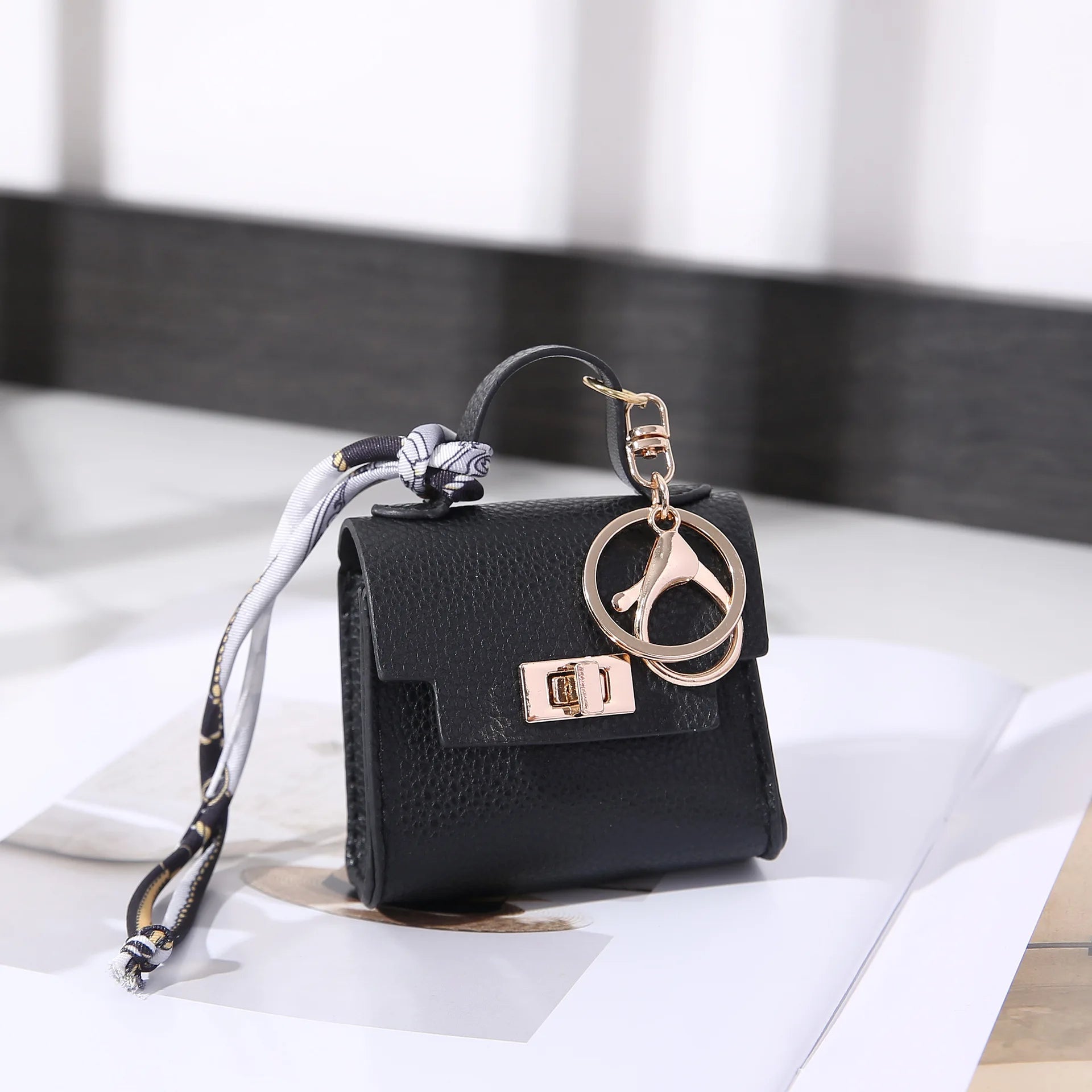 Luxury Mini Leather Bag Keychain For Purse