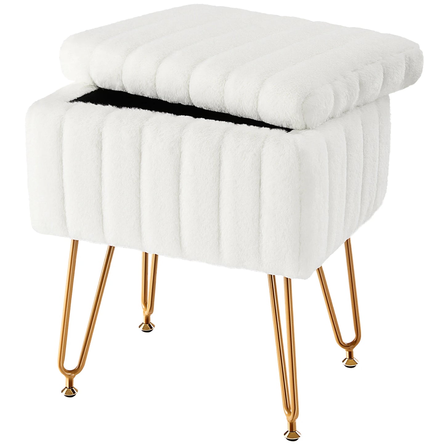 Faux Fur Multipurpose Dressing Desk Stool