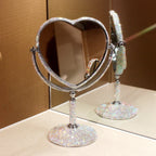 HeartGlow 360° Makeup Mirror (Double-Sided Heart Shape)