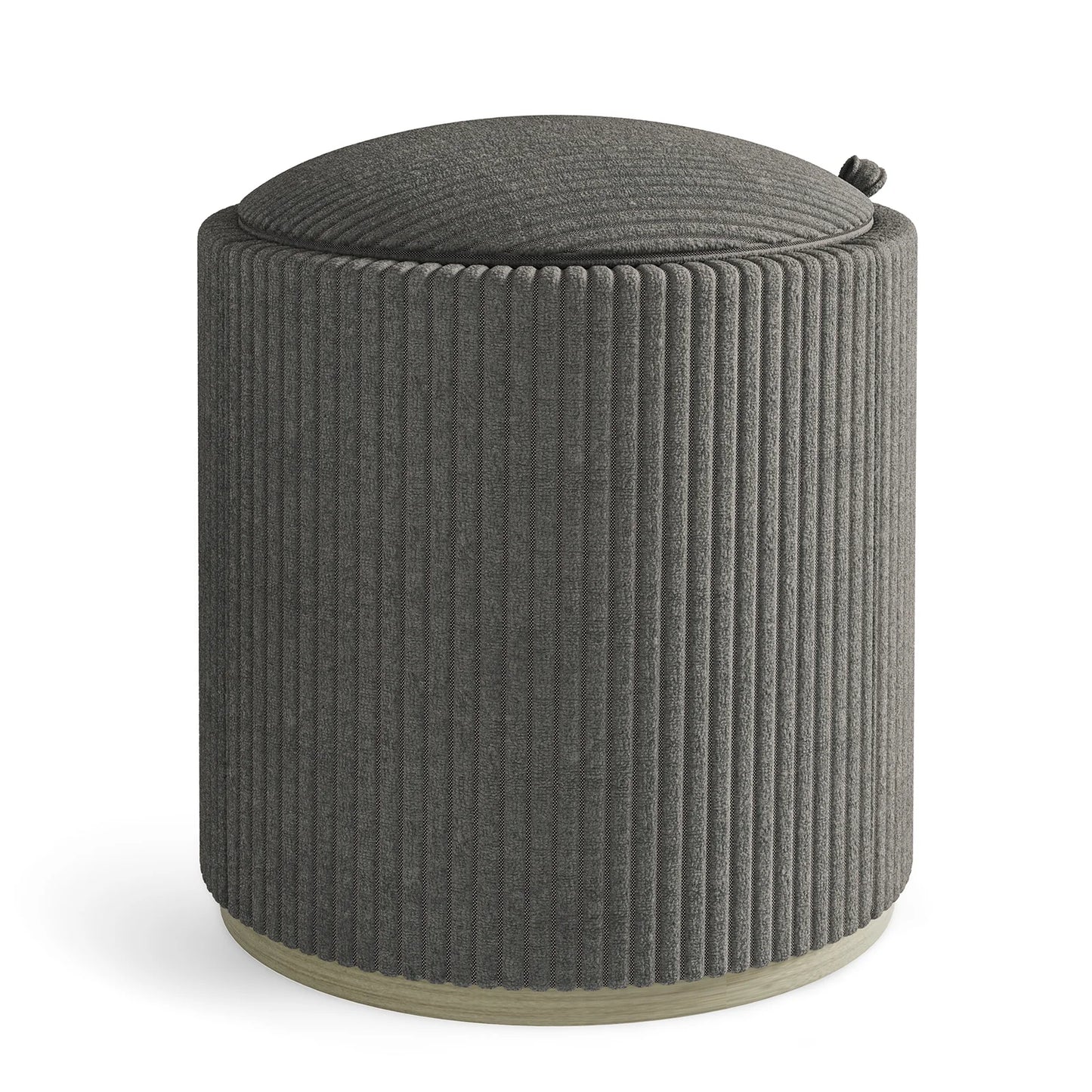 18" Round Makeup Vanity Stool [Grey]