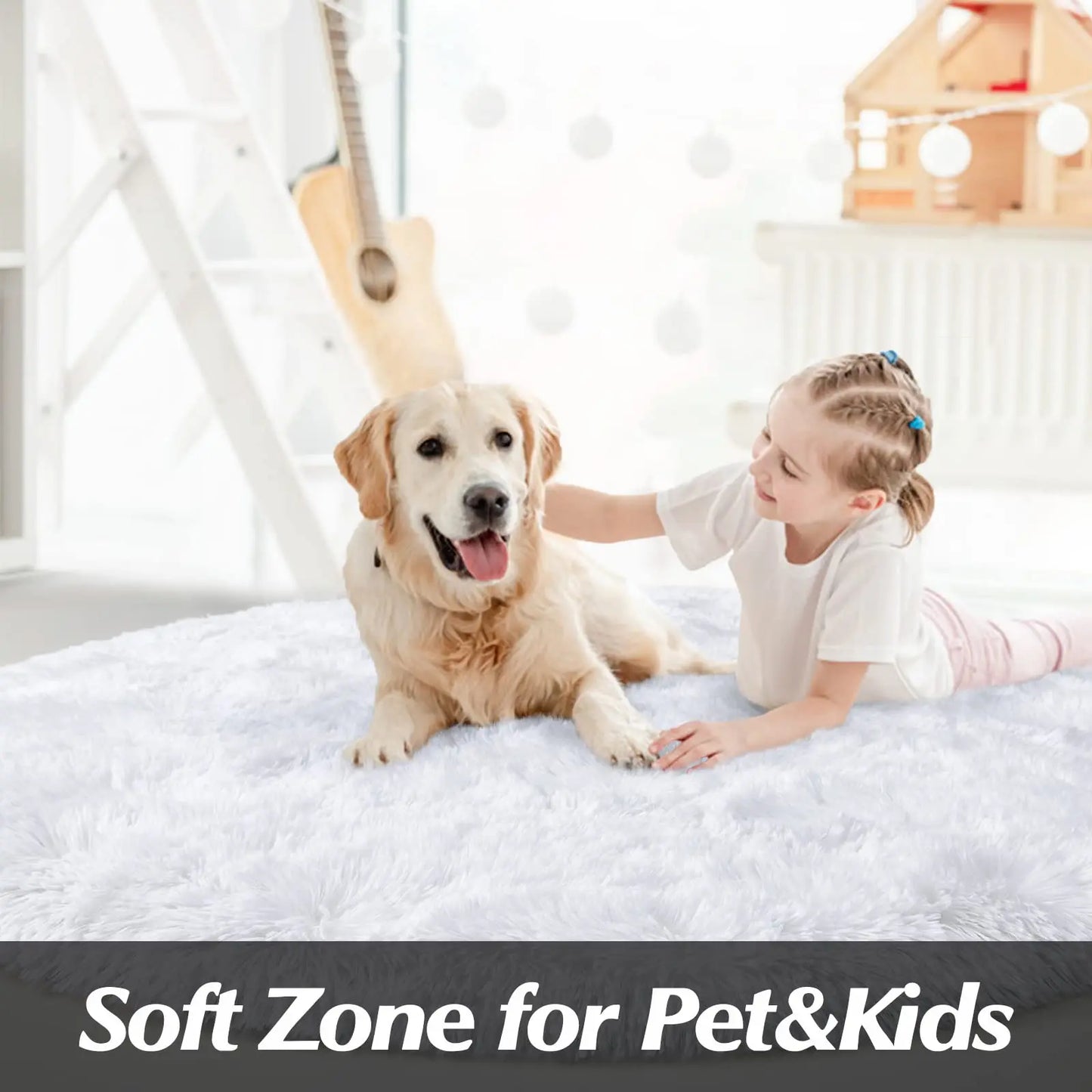 Soft Plush Circular Rugs for Vanity Desk Chair