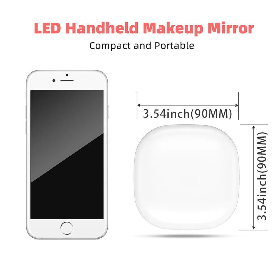 Foldable Compact Led Makeup Mirror 5x/10x Magnification