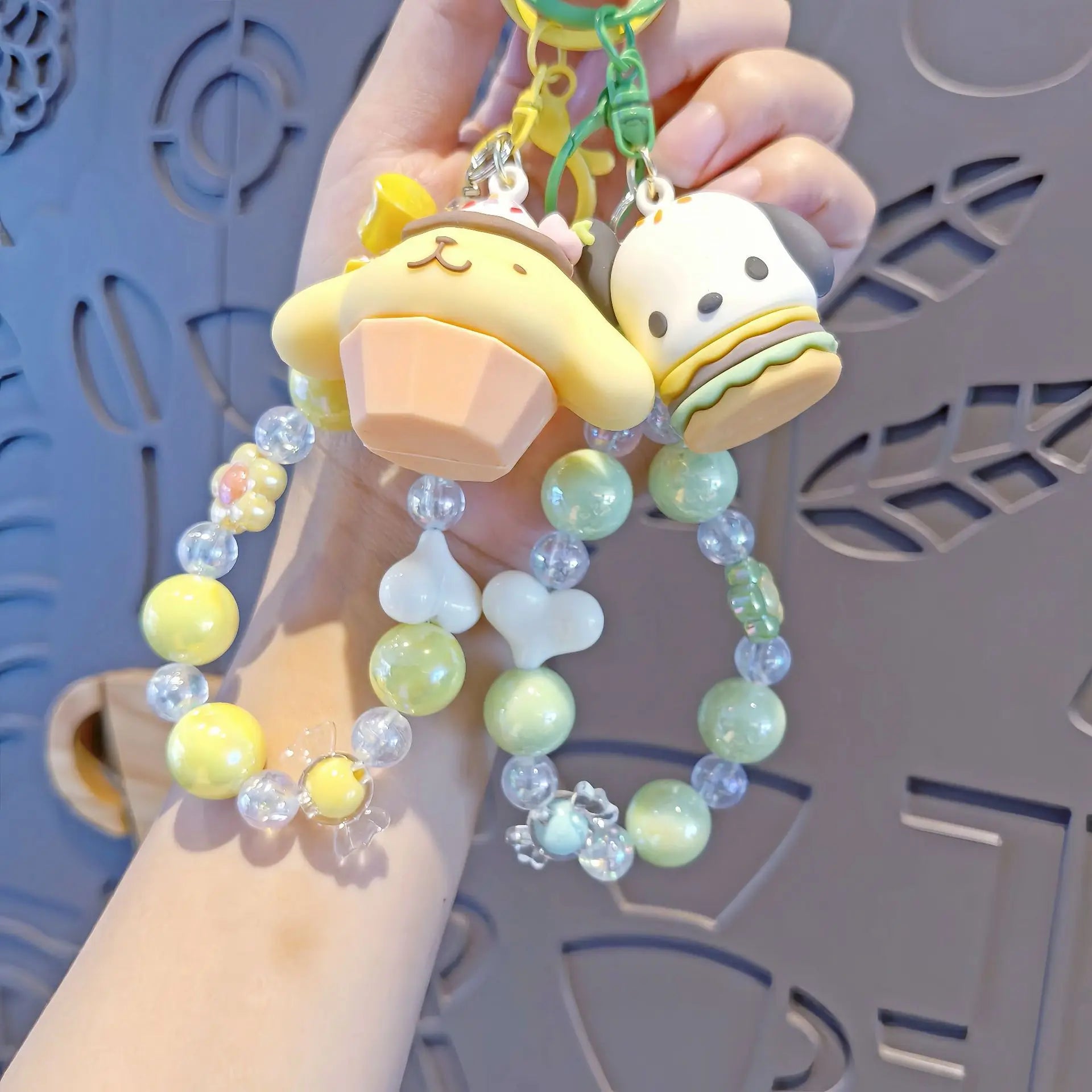 Cartoon Beaded Bag Keychain