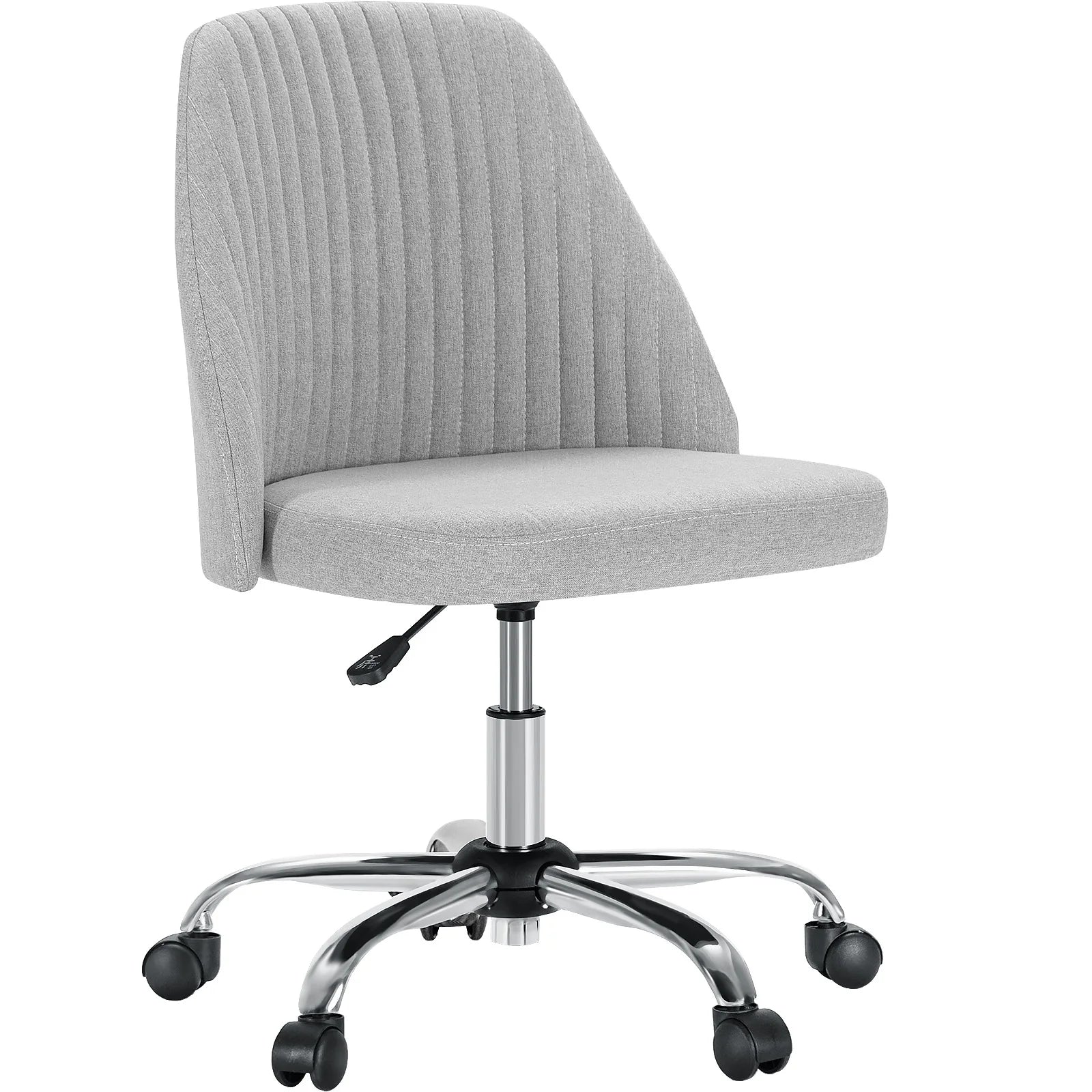 Armless Vanity Swivel Chair with Modern Fabric