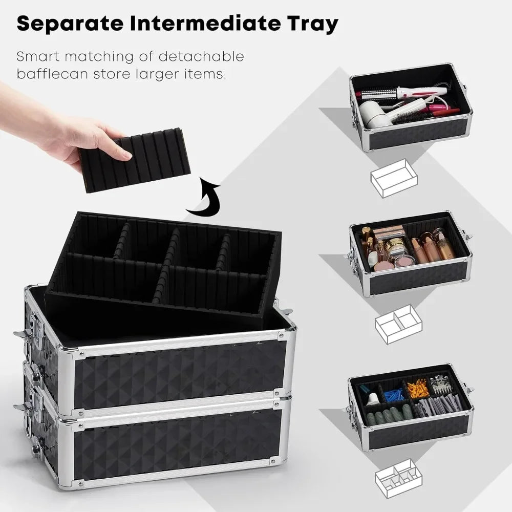 4 in 1 Rolling Makeup Train Case