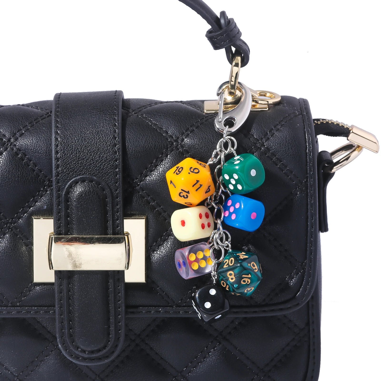 Vintage Dice Shape Bag Keychain