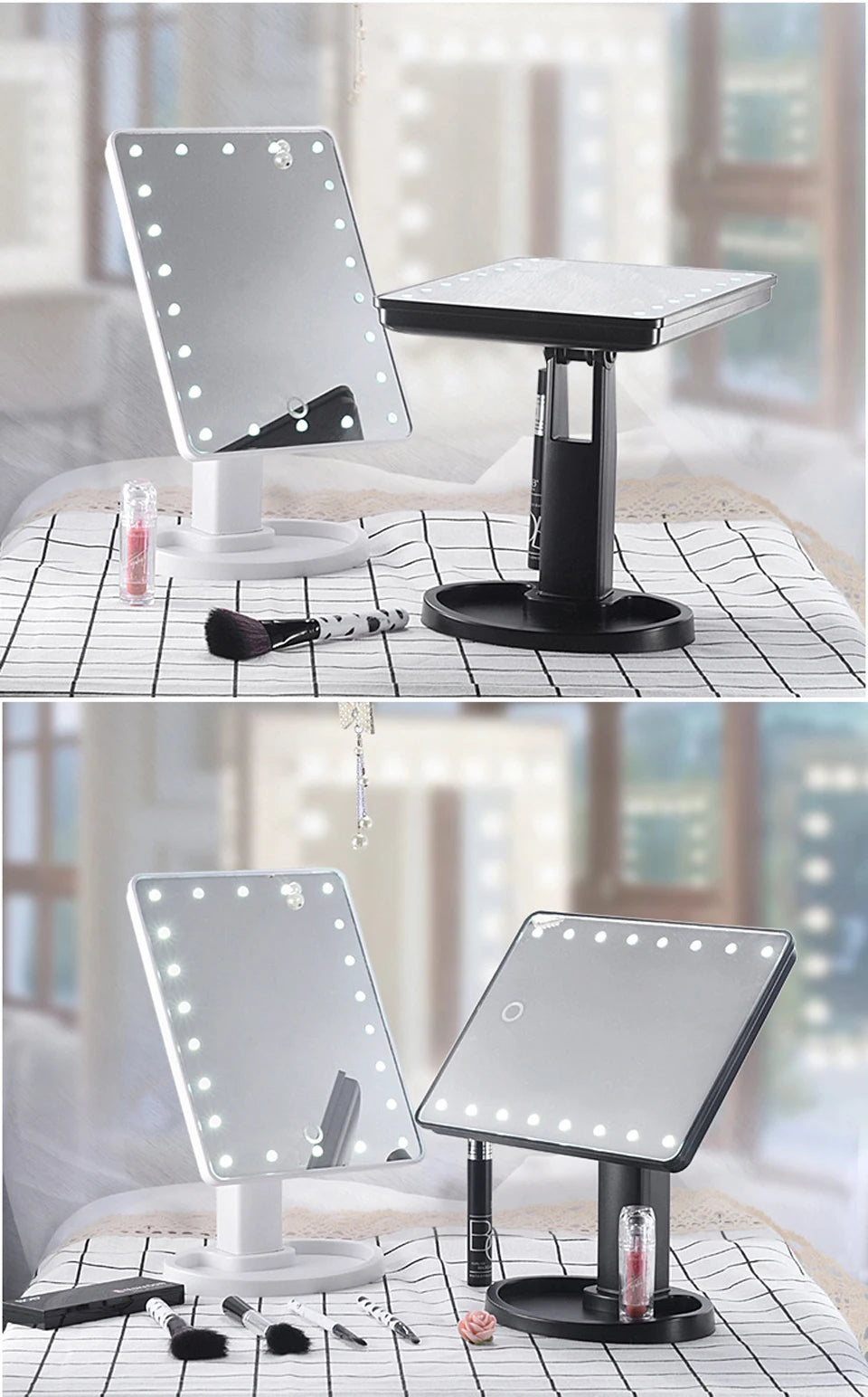 Rotatable LED Light Makeup Mirror
