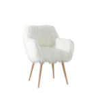 Faux Fur Vanity Chair - White