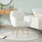 Faux Fur Vanity Chair - White