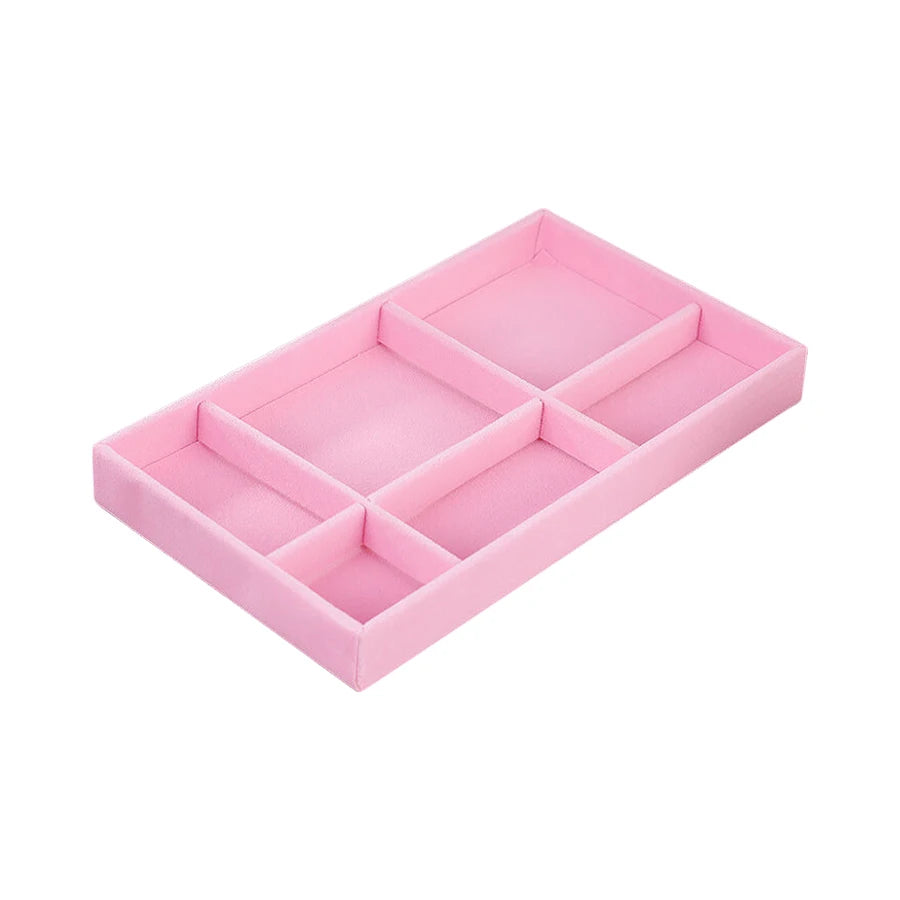 Luxury Velvet Drawer Organizer Tray [Pink]
