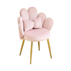 Vanity Chair with Adjustable Gold Legs and Pillow