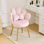 Vanity Chair with Adjustable Gold Legs and Pillow