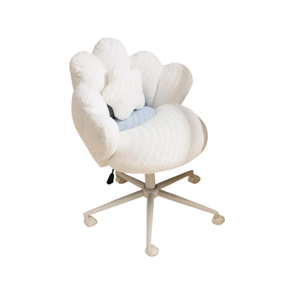Petal Shape Vanity Chair With Star Pillow