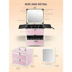 Makeup Case With Drawer - Icy Pink