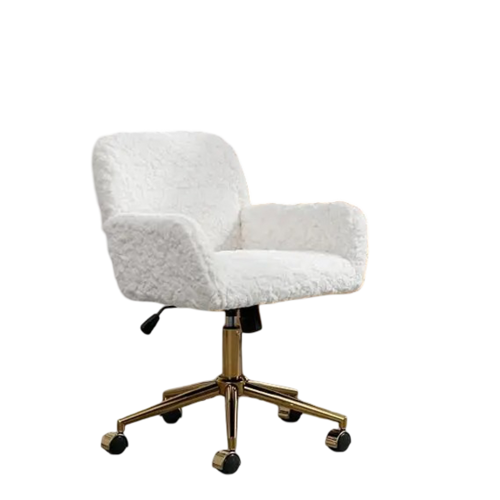 Fluffy Faux Fur Vanity Chair