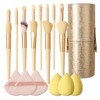 Makeup Brush Set With Sponge & Powder Puffs