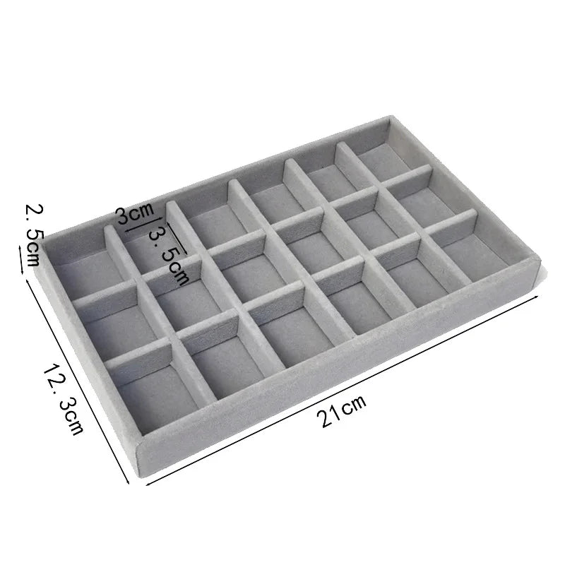 Luxury Velvet Drawer Organizer Tray [Gray]