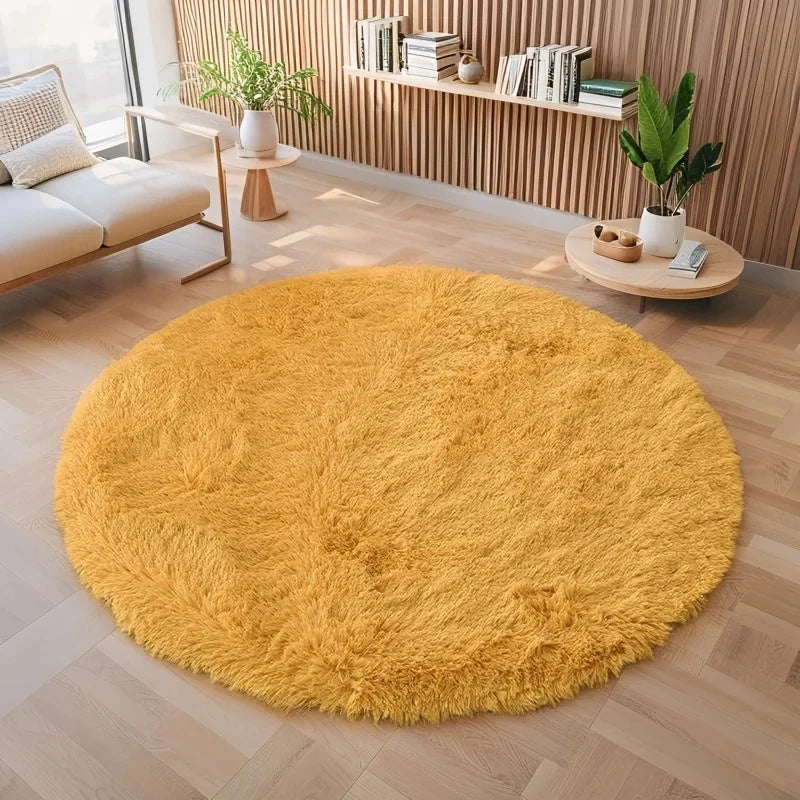 Soft Plush Circular Rugs for Vanity Desk Chair