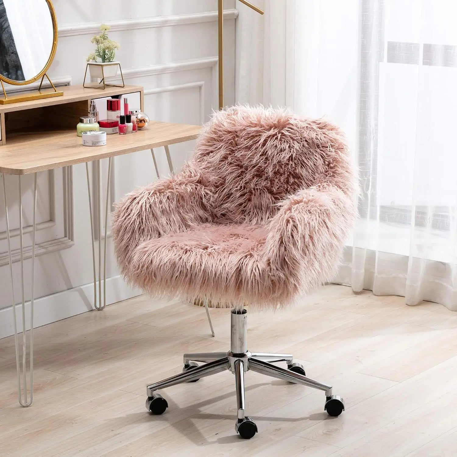 Faux Fur Vanity Chair