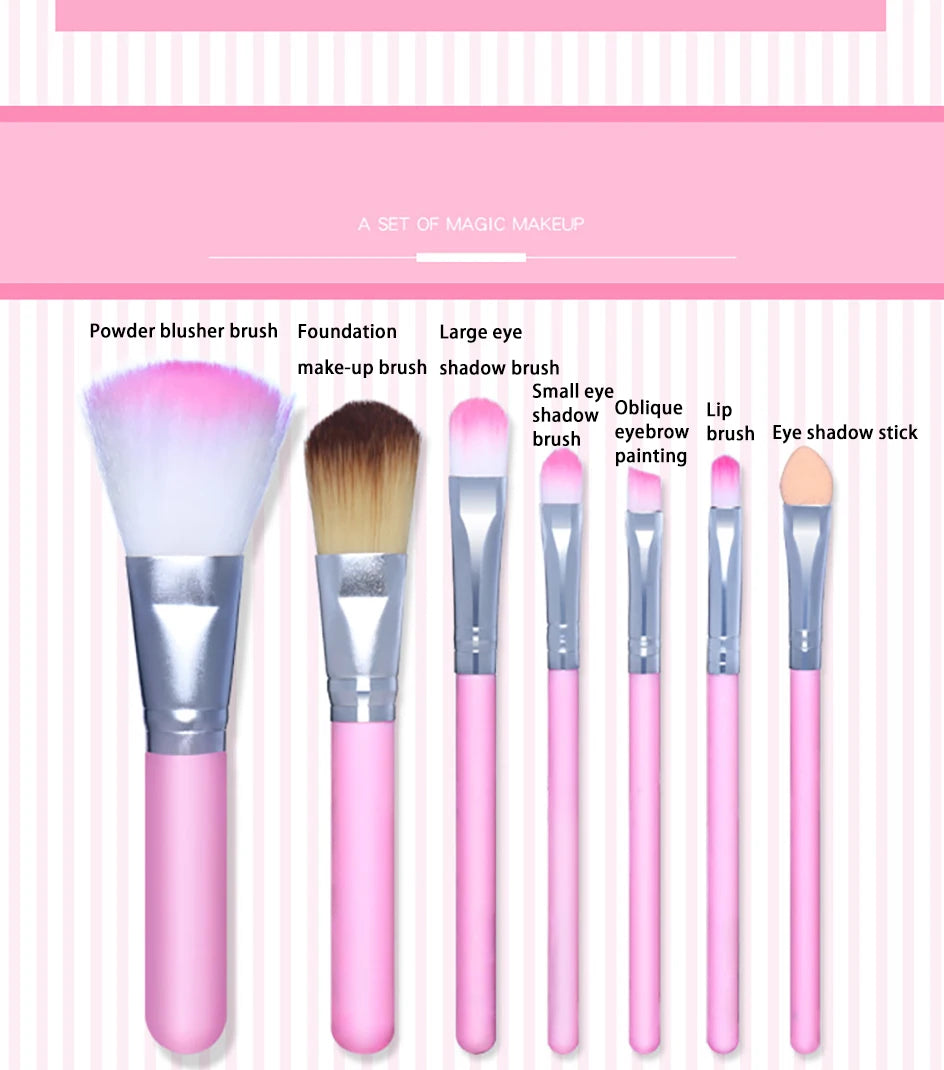 Hello Kitty Makeup Brush Set with Storage Box [7Pcs]