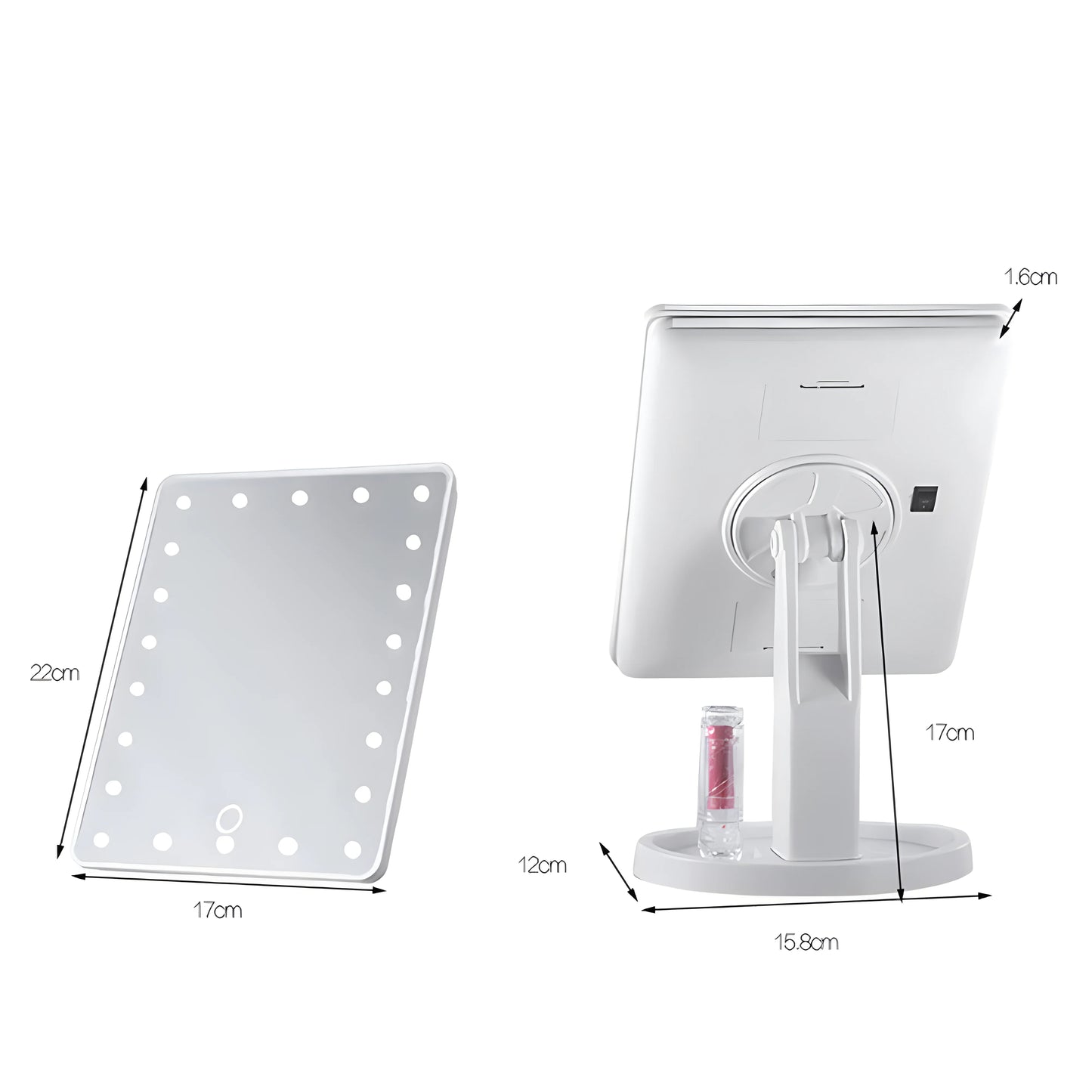 Rotatable LED Light Makeup Mirror