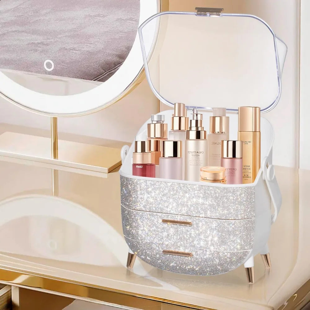 Egg Shape Glittery Makeup Storage Box