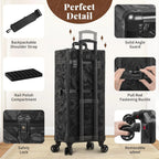 5 in 1 Rolling Makeup Train Case With Drawers