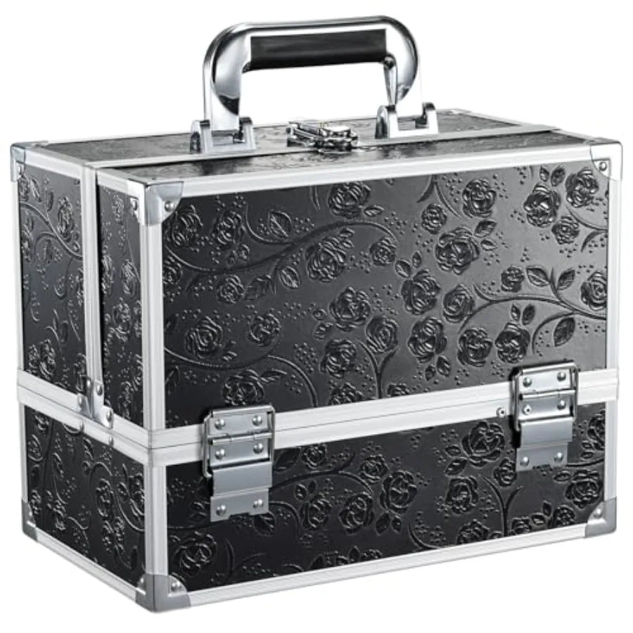 Large Capacity Makeup Organizer Box With Mirror & 3 Trays