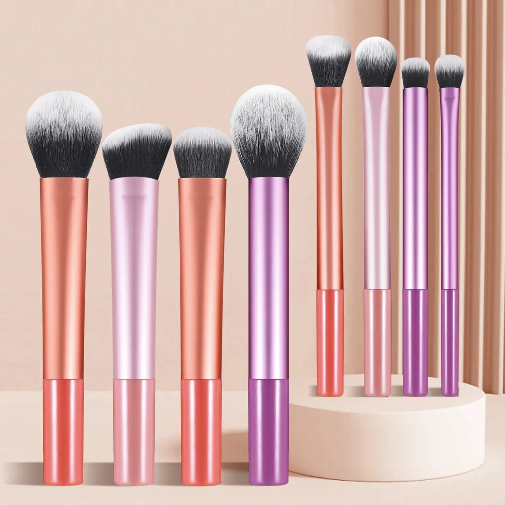Professional Multifunctional Makeup Brush Set with Long-Handle [8Pcs]