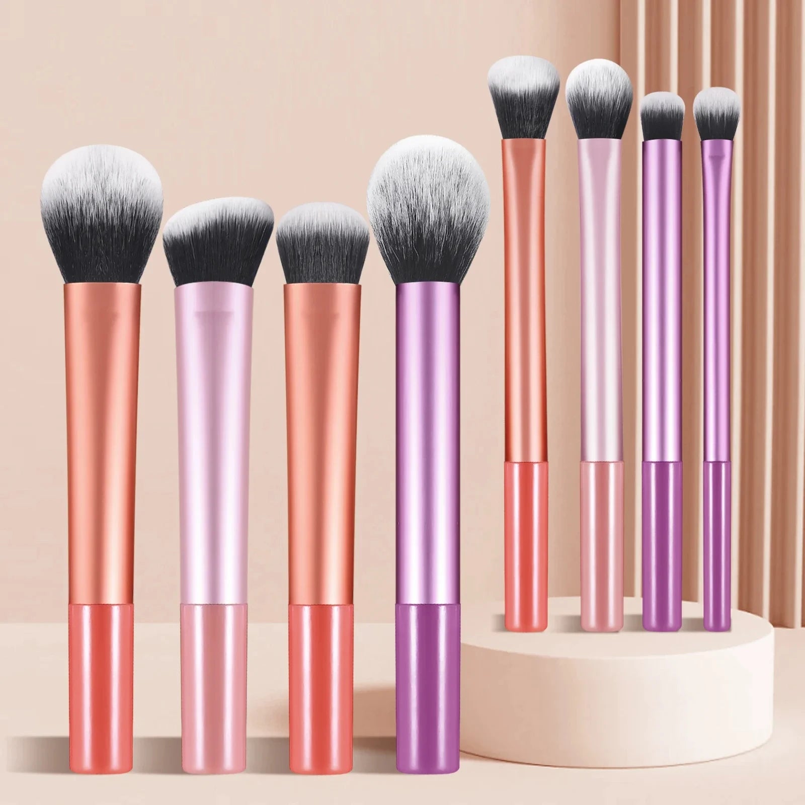 Professional Multifunctional Makeup Brush Set with Long-Handle [8Pcs]