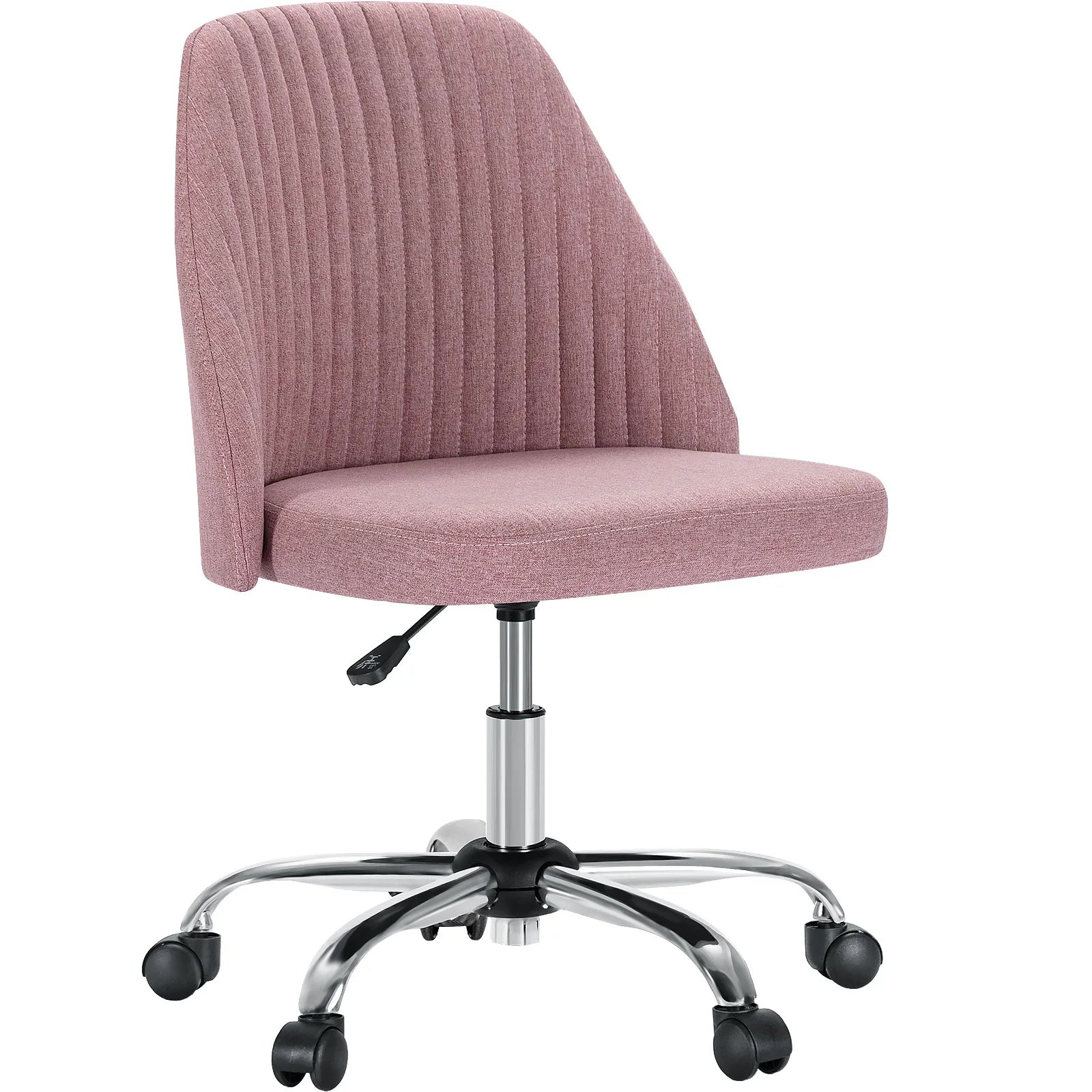 Armless Vanity Swivel Chair with Modern Fabric