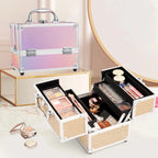 Portable Alloy Cosmetics Makeup Case [4 trays]